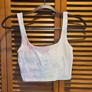 Billabong Pastel Tie-Dye Scoop Crop Tank Top - Pink, Blue, Lavender